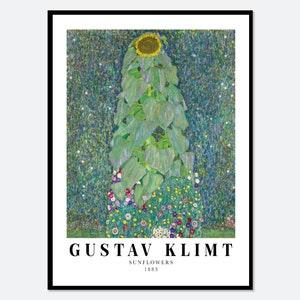 Gustav Klimt Sunflowers 1883 Vintage Exhibition Poster Art Print | Gustav Klimt Print, Gustav Klimt Poster, Gustav Klimt Painting #GK07A