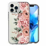 For Apple iPhone 11 Pro Max Blush Pink Peach Spring Flowers Peony Rose Case