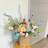 crochet bouquet,lily flowers,special gift for girlfriend,home decoration,handmade craft,knitted flower,anniversary gift,never die ,no basket