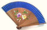 Chinese Bamboo handfan Folding  Fan in Spray Painted Peony Flower Design