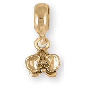 Orchid Jewelry 14k Gold Handmade Orchid Charm Slide This Charm Will Fit A Pandora? Slide Bracelet Or32x-pnsg