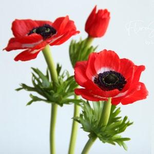 Bouquet of anemones, Cold Porcelain Flowers, Botanical sculpture, Artificial flower