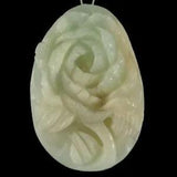 BF06720# Hand Carved Cameo Peony Flower  Amazonite Pendant Bead Gemstone