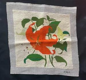 VNC UNFINISHED BUCILLA PILLOW CREWEL EMBROIDERY NEEDLEPOINT TIGER LILY FACE 4964