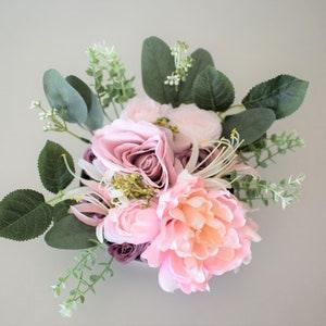 June Birth Month Box Bouquet - Roses and Honeysuckle Flower Satin Box