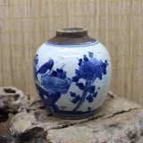 Chinese Ming Jiajing Blue and White Peony Flower Bird Design Jar Antique Jar