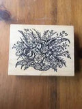 PSX Rubber Stamp K-787 Flower Bouquet in a basket floral spring lily iris tulip