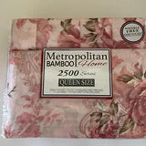 Queen Pink Floral Set 2500 Aloe Vera Bamboo Fabric Pink Flowers