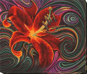 DIY Bead Embroidery Needlepoint Kit "Wonderful lily " Stitching Handmade