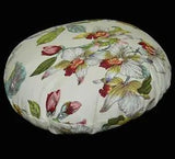 ai05n Lily Red Ocean Blue Green Lime Pink on Cream Cotton Round Cushion Cover