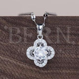 Diamond Clover Pendant ? Lucky ? Gift for her ? Boho ? Diamond ? Statement necklace ? Silver necklace ? Minimalist necklace ? Princess ? 925