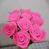 Crochet Rose, Handmade knitted Flower, Knitted Rose, Rose Bouquet, Pink rose, Crocheted Flower, Home Decor, Valentine's Gift, Gift