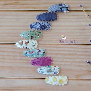 Snap clip, hair accessories on 6.5 cm leatherette clip