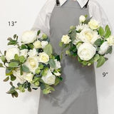 Wedding bouquet, Champagne rose bridal bouquet, Ivory bridal bouquet, Cream wedding bouquet, White peony bridesmaid bouquet
