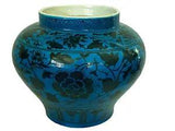 # 706 Superb Chinese Yuan Style  Vase W/Peonies  Flowers 12" H