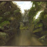 Original Oil Landscape Painting, Large Rainforest Artwork on Canvas, Green Jungle, Forest with Orchids, Extra Large Palm Trees Wall Art