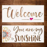 You Are My Sunshine and Welcome Stencil - Stencils for Painting on Wood, Canvas, Furniture,  and more - Reusable Stencils (14.75