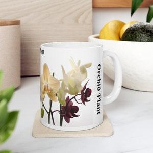 Orchid Plant Mug, Ceramic Mug 11oz