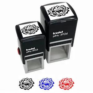 Single Peony Flower Self-Inking Rubber Stamp Ink Stamper