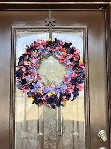 Large 20??? Silk Floral Door Or Wall Wreath: Hand Made With New Materials