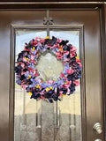 Large 20??? Silk Floral Door Or Wall Wreath: Hand Made With New Materials