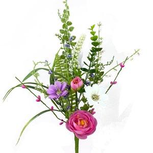 Ranunculus Multi Colored Filler Pick 18?¡À, Summer or Spring Floral, Wreath Embellishment Supply, Floral Supply, Wedding Bouquets 63303SP18