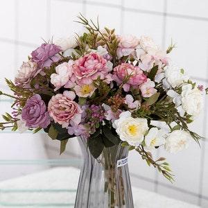 Vintage Silk Peony Bouquet, Artificial Flower, Home Decor, Centerpiece, Wedding bouquet, Bridal