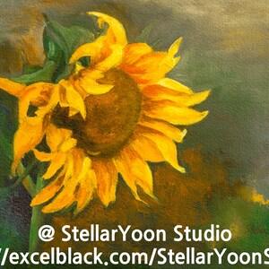 Vibrant Sunflower Watercolor Painting Botanical Artwork Flower Wall Art
