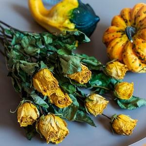 10 Dried roses bouquet, yellow natural  dried Roses Dried Arrangements, floral Craft Supply Crafting dried bouquet