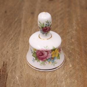 Vintage Lady Eleanor - Rose Design - Fine Bone China - Miniature Porcelain Bell - 2 3/8" - England
