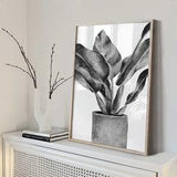 Black and white botanical prints, Plant Poster, Black and white abstract print, leaf Wall Art