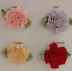 Satin Carnation Ribbon Flower   2.5cm 20pcs  4 COLS (CAN MIX)  FREE POST AU!!