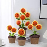 Crochet Sunflower Potted Plant, Knitted Flower, Crochet Flowers, Home Table Decor, Yarn Flower, Eternal Flower, Graduation Gift