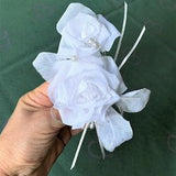 Wedding boutonniere brooch Boutonniere white rose Flower boutineer for groom