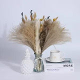 80PCS Dried Pampas Grass Boho Bouquet Natural Wedding Table Ornaments Home Decor