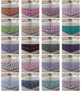 Ambesonne Shabby Flora Bedskirt Elastic Wrap Around Skirt Gathered Design