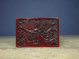 Chinese Vintage Lacquerware Exquisite Peony Flower Jewelry Box Collection Art