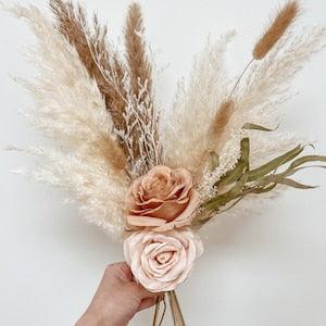 Pampas Wedding Bouquet Bridal Bouquet Preserved Florals Bohemian Style