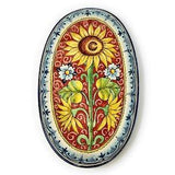 Italian Ceramic Art Pottery Tray Plate Tile Sunflower Hand Painted Made in ITALY Tuscany