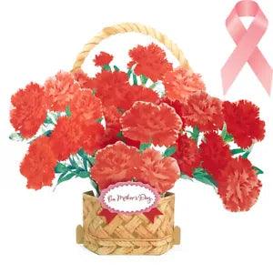 Mother's Day Carnations Basket Arrangement 3D Pop Up Card