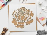 Peony Flower Stencil, DIY Stencils for Artistic Projects and Paiting 10 x 10 inc