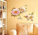 Removable Wall Sticker Peony Vine Wall Decal Mural Living Room Bedroom