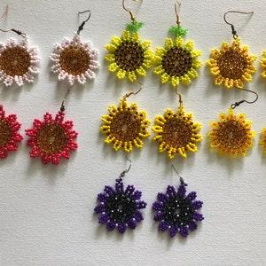Daisy/Sunflower Huichol Earrings