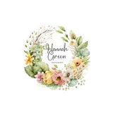Gorgeous watercolor floral bouquet logo design, Round logo, Green and pink logo, Event planner logo, Photography logo, salon logo, cute logo