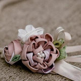 Kanzanshi flower Wrist Corsage, Wedding Corsage, Bridesmaids corsage, Wedding decoration, Rose and Peony