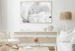 Peony Blossom Flower B&W Macro Print Premium Poster High Quality choose sizes