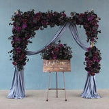 Wedding Flower Arrangement Black Rose Flower Row Dark Purple Wedding Background Decoration Party Arch Props Decoration