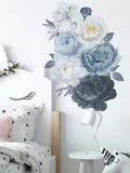 Flower Print Wall Sticker Peony Adhesive Removable Wall Art Sticker 3D Mural