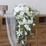 Cascading rustic bouquet/peony bouquet/rose bouquet/boho style bouquet/rustic bouquet/outdoor bouquet/fantasy bouquet/ramantic white bouquet