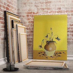 sunflower wilted canvas home decor, abstract sunflower artwork, banksy sunflower painting, banksy painting, abstract art ban, banky art